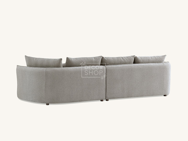 Corner Chaise In Light Grey Boucle Fabric - Rubin