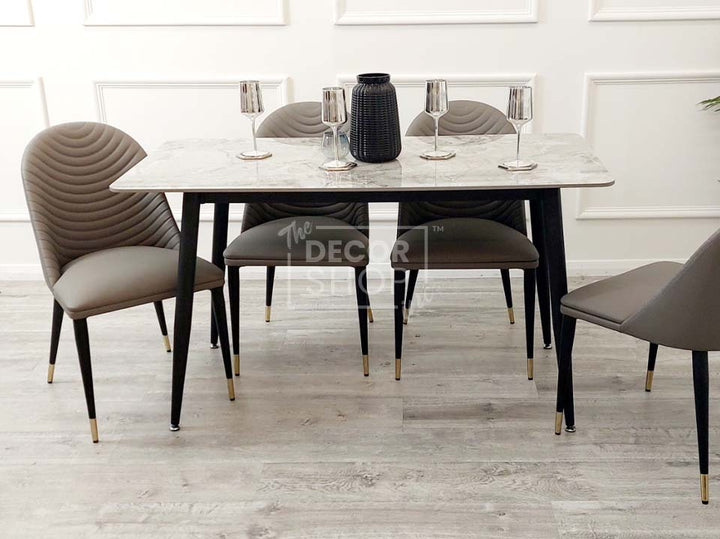 Black Dining Table With Sintered Stone Top - Titus