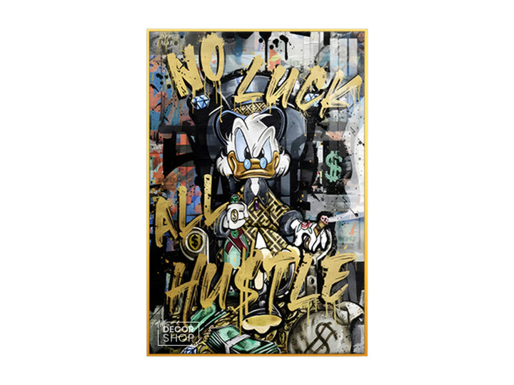 Artistic Scrooge McDuck Pop Art Canvas - No Luck  All Hustle