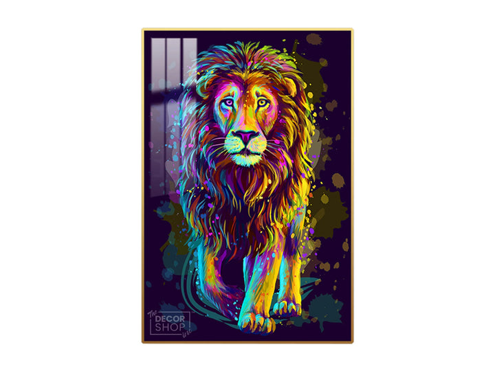 Vibrant Colorful Animal Paintings with lion face to Brighten Any Room