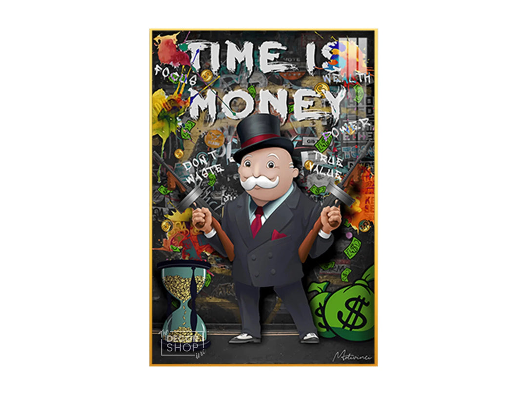 Time is Money Pop Art Painting Inspired by Alec Monopoly