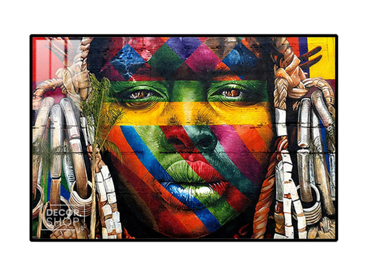 Colorful Native African woman wall art