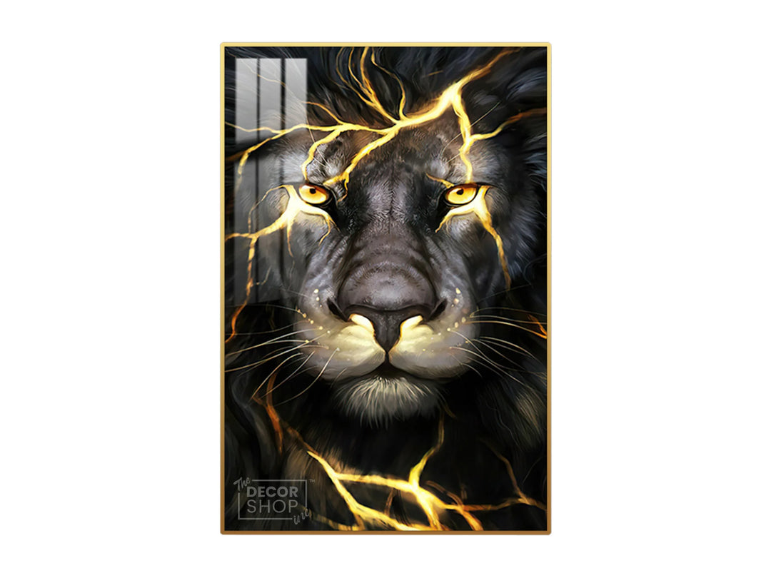 Thunder Black Lion wall art