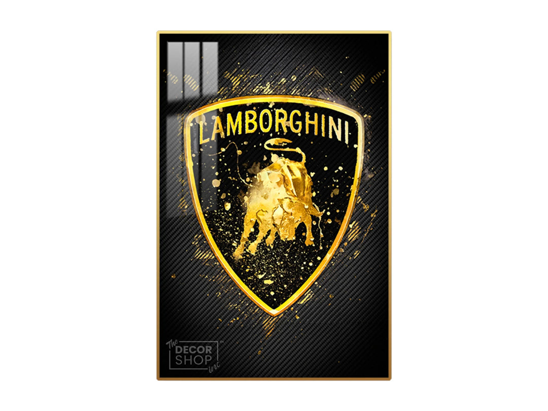 Lamborgini logo with black background wall art