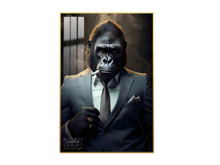 Unique Smoking Gorilla Art Painting Portrait for Modern Spaces