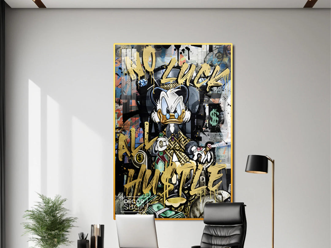 Artistic Scrooge McDuck Pop Art Canvas - No Luck  All Hustle