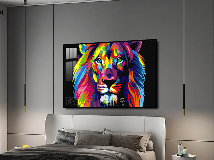 Majestic Lion Face Painting, Powerful Wall Art for Nature Lover