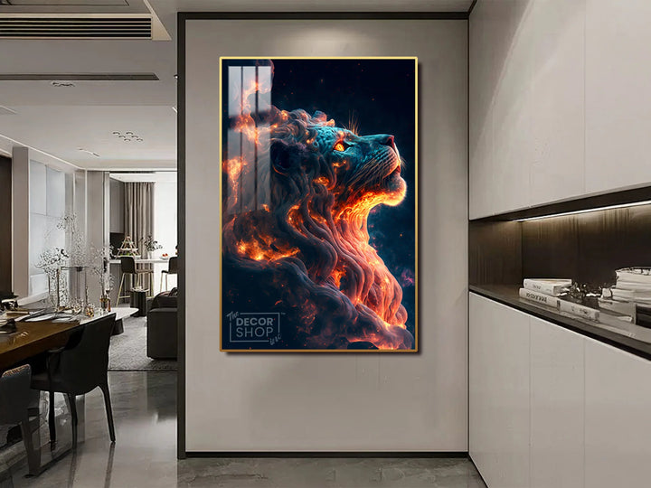 lion king looking up sky canvas art