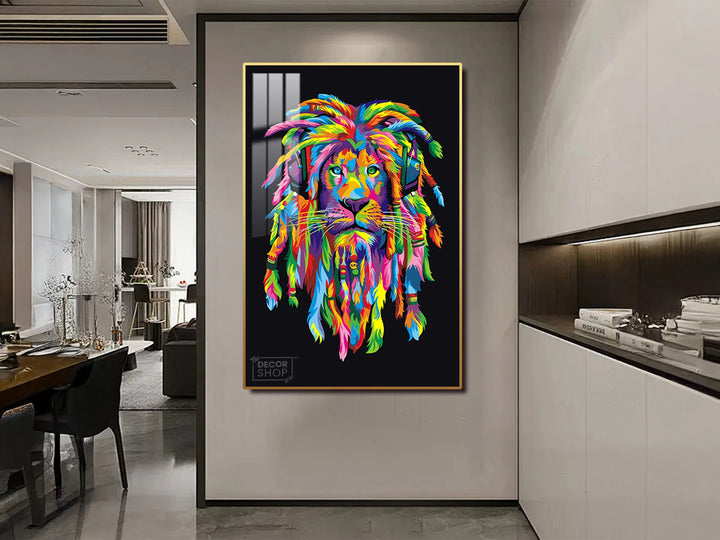 Dynamic and Powerful Lion Artwork for Contemporary Spaces