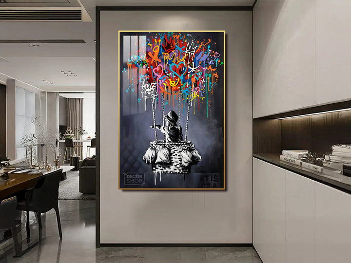 Contemporary Abstract Artwork Showcasing Dynamic Colors and Shapes for Modern Space