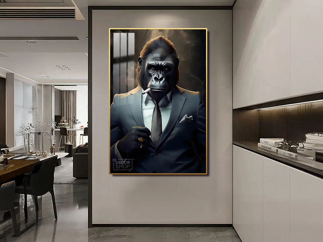 Unique Smoking Gorilla Art Painting Portrait for Modern Spaces