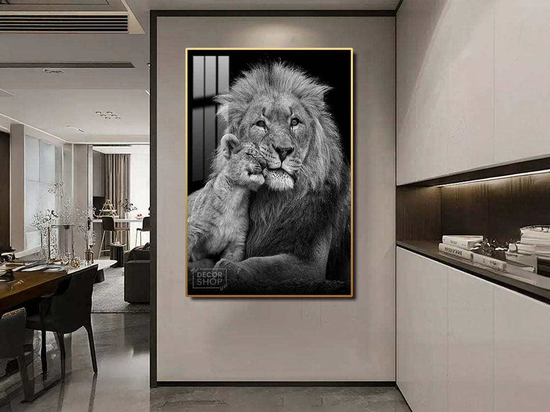 Lion Black and White Photography Poster for Timeless Spaces