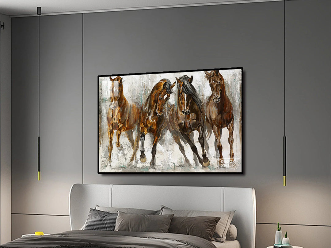 Elegant Horse Painting Showcasing Graceful Beauty and Strength for Timeless Wall Decor