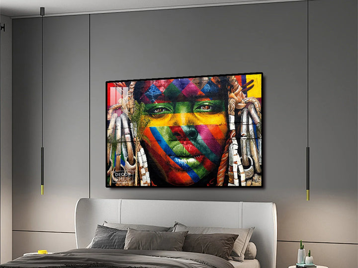 Colorful Native African woman wall art