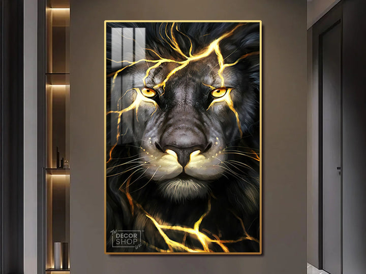 Thunder Black Lion wall art