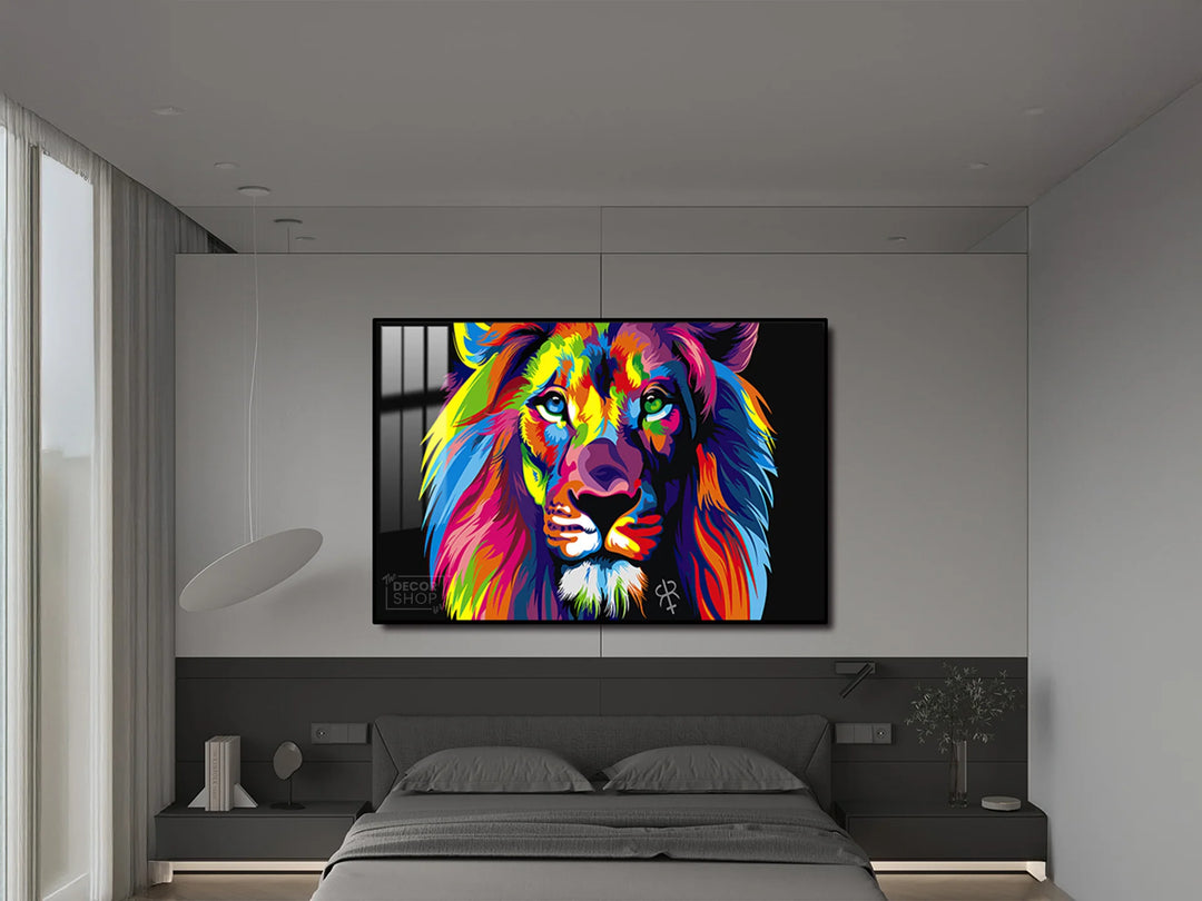 Majestic Lion Face Painting, Powerful Wall Art for Nature Lover