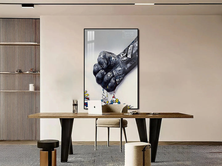 Contemporary Painting Featuring Bold Graffiti-Inspired Fist Artwork for Modern Interiors