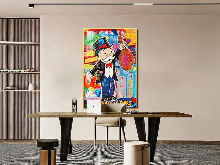 Bold Monopoly Painting Featuring Iconic Character for Modern Wall Art