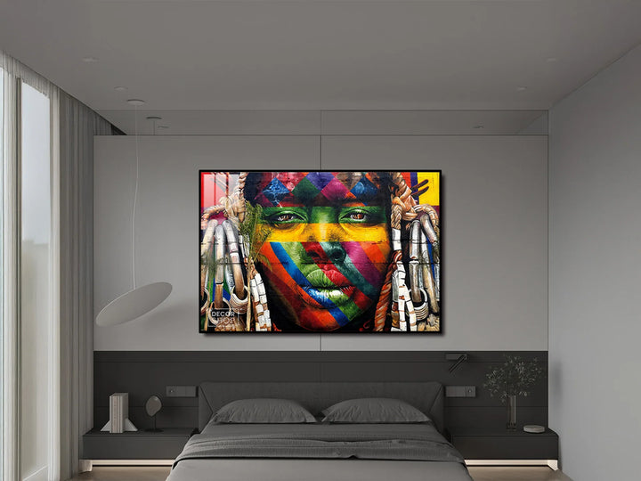 Colorful Native African woman wall art