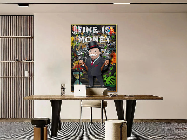 Time is Money Pop Art Painting Inspired by Alec Monopoly