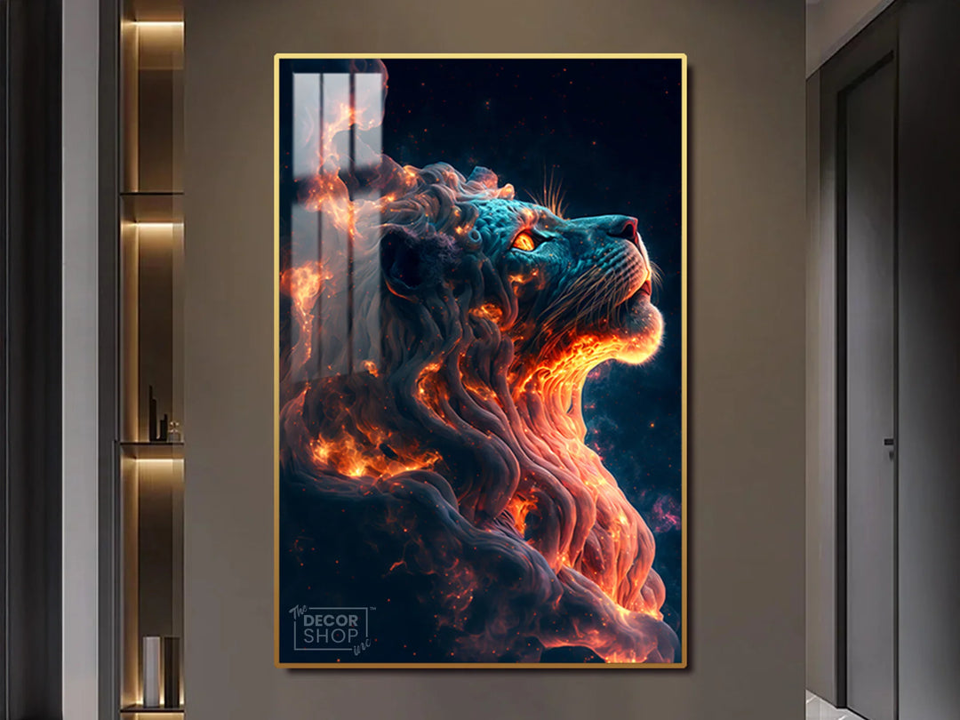 lion king looking up sky canvas art