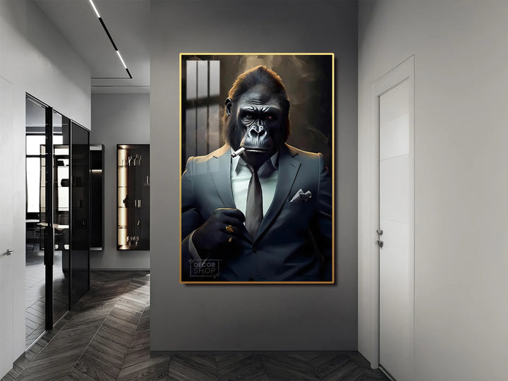 Unique Smoking Gorilla Art Painting Portrait for Modern Spaces