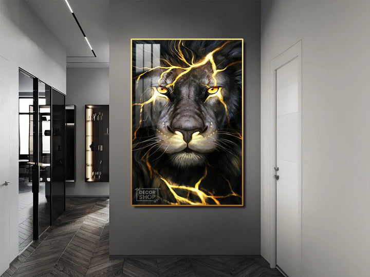 Thunder Black Lion wall art