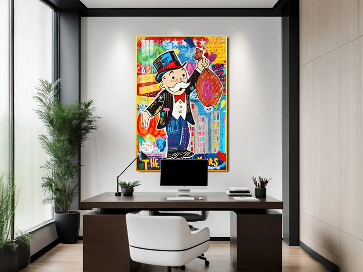 Bold Monopoly Painting Featuring Iconic Character for Modern Wall Art