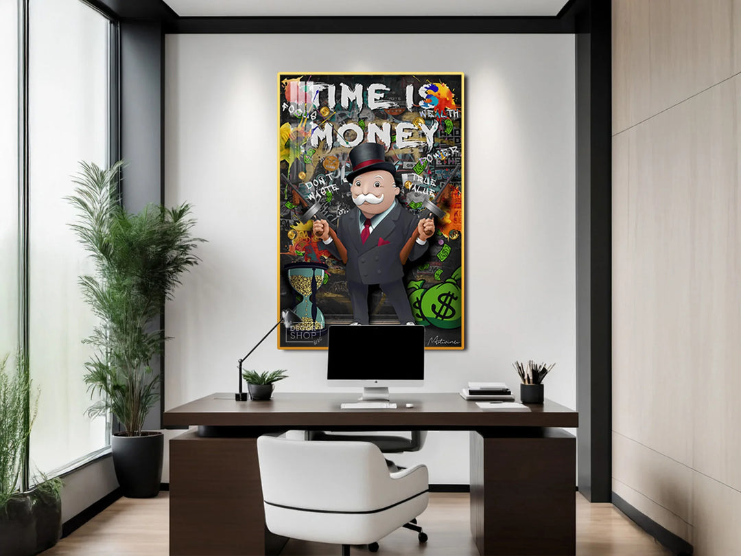 Time is Money Pop Art Painting Inspired by Alec Monopoly