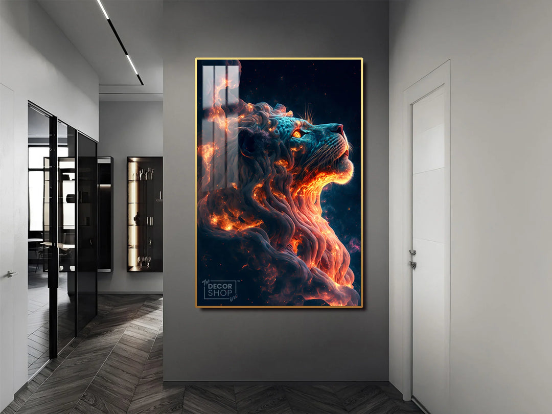 lion king looking up sky canvas art