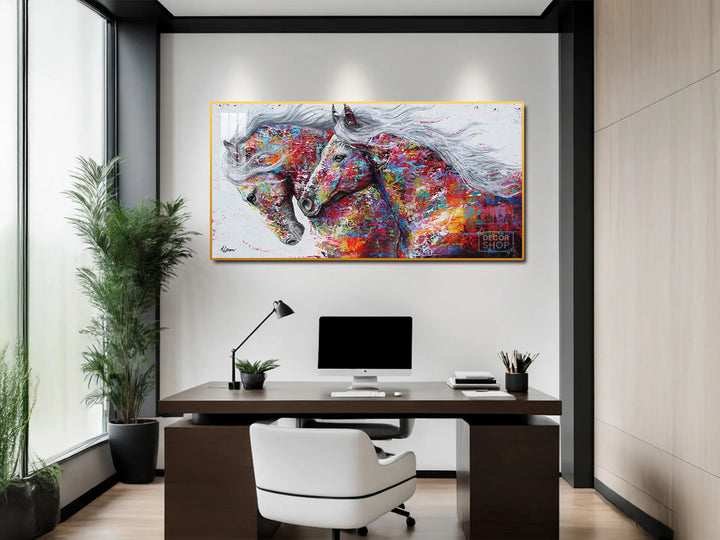 Celebrate Freedom with Unique Abstract Horse Paintings