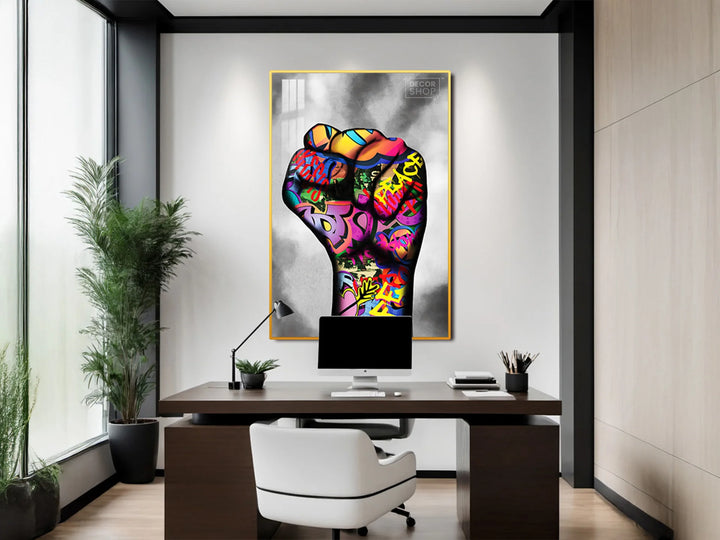 Express Your Style with This  Dynamic Graffiti Canvas Decor