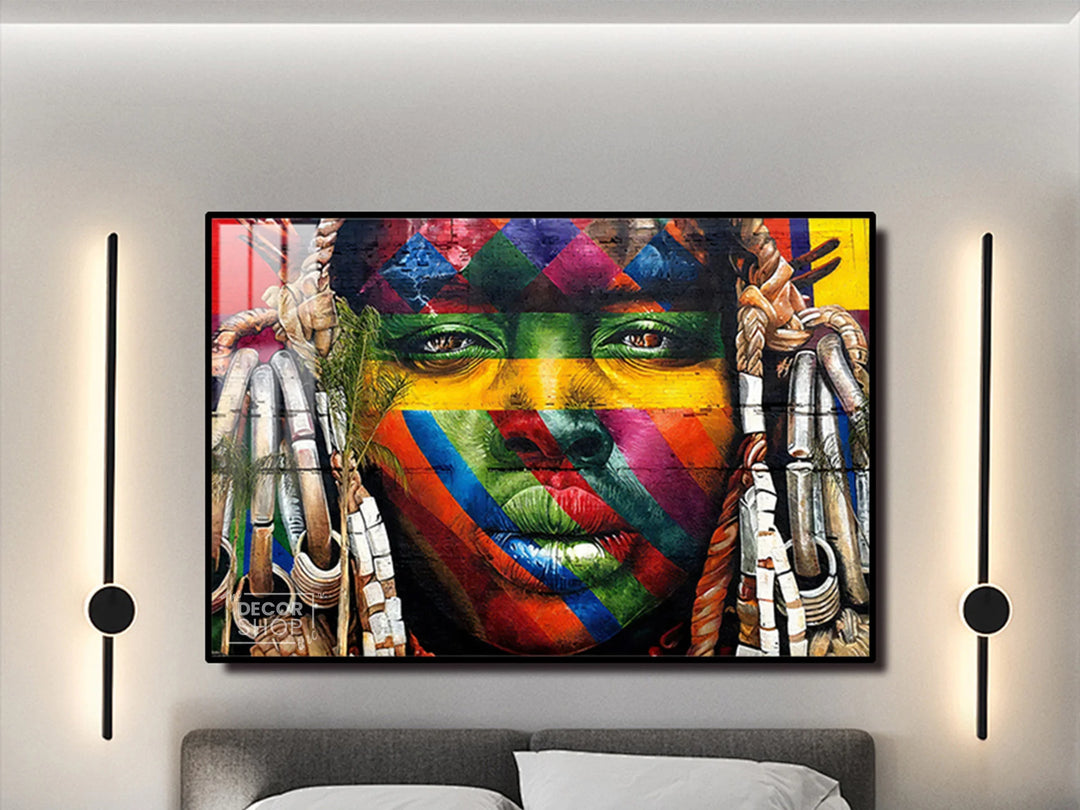 Colorful Native African woman wall art