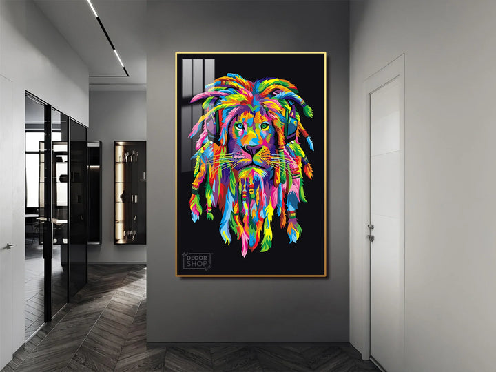 Dynamic and Powerful Lion Artwork for Contemporary Spaces