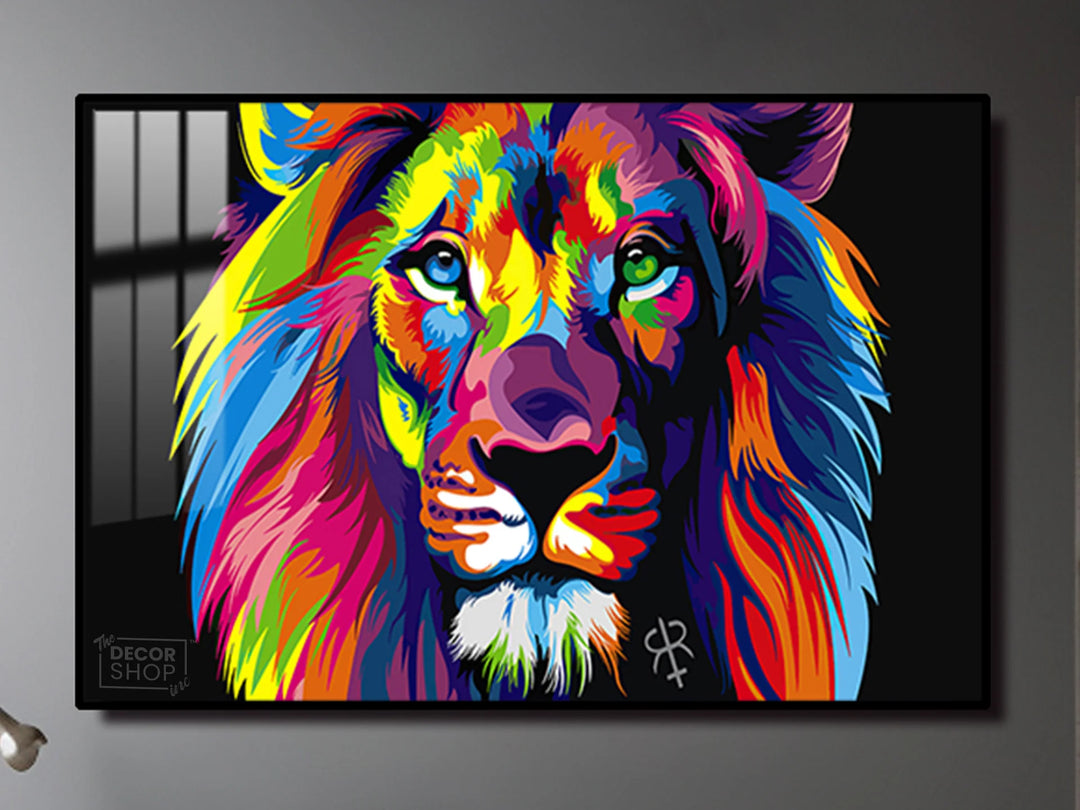 Majestic Lion Face Painting, Powerful Wall Art for Nature Lover