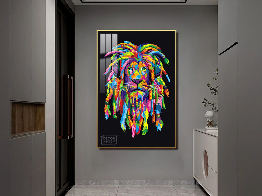 Dynamic and Powerful Lion Artwork for Contemporary Spaces