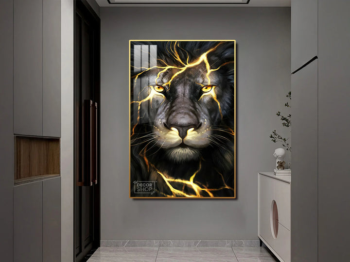 Thunder Black Lion wall art