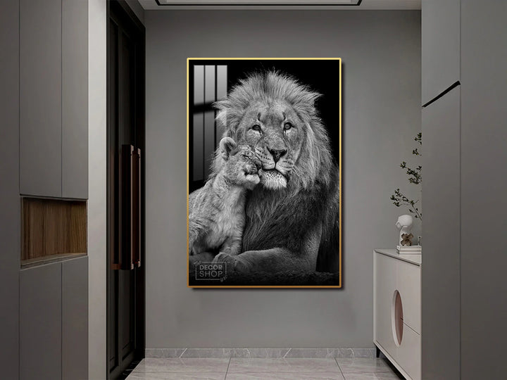 Lion Black and White Photography Poster for Timeless Spaces