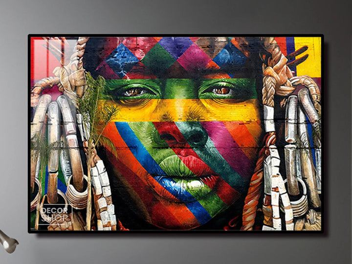 Colorful Native African woman wall art