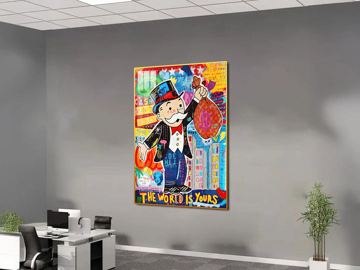 Bold Monopoly Painting Featuring Iconic Character for Modern Wall Art