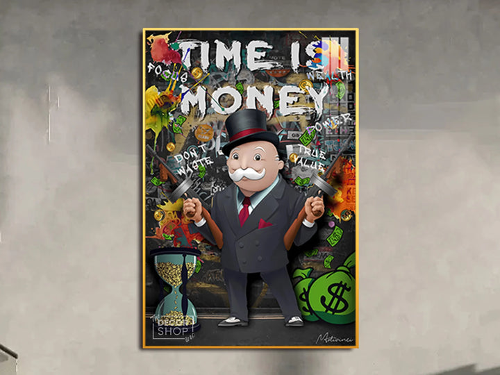 Time is Money Pop Art Painting Inspired by Alec Monopoly