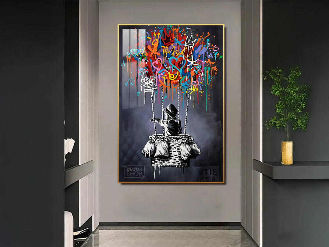 Contemporary Abstract Artwork Showcasing Dynamic Colors and Shapes for Modern Space