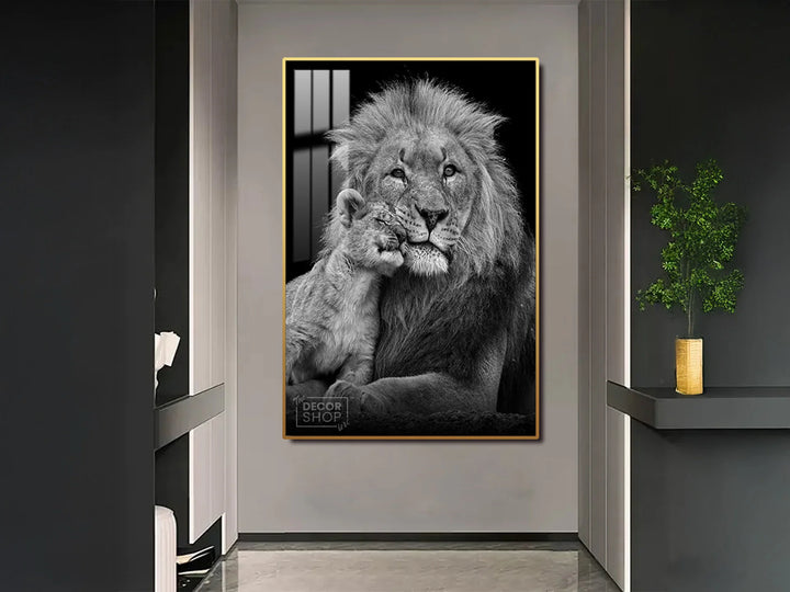 Lion Black and White Photography Poster for Timeless Spaces