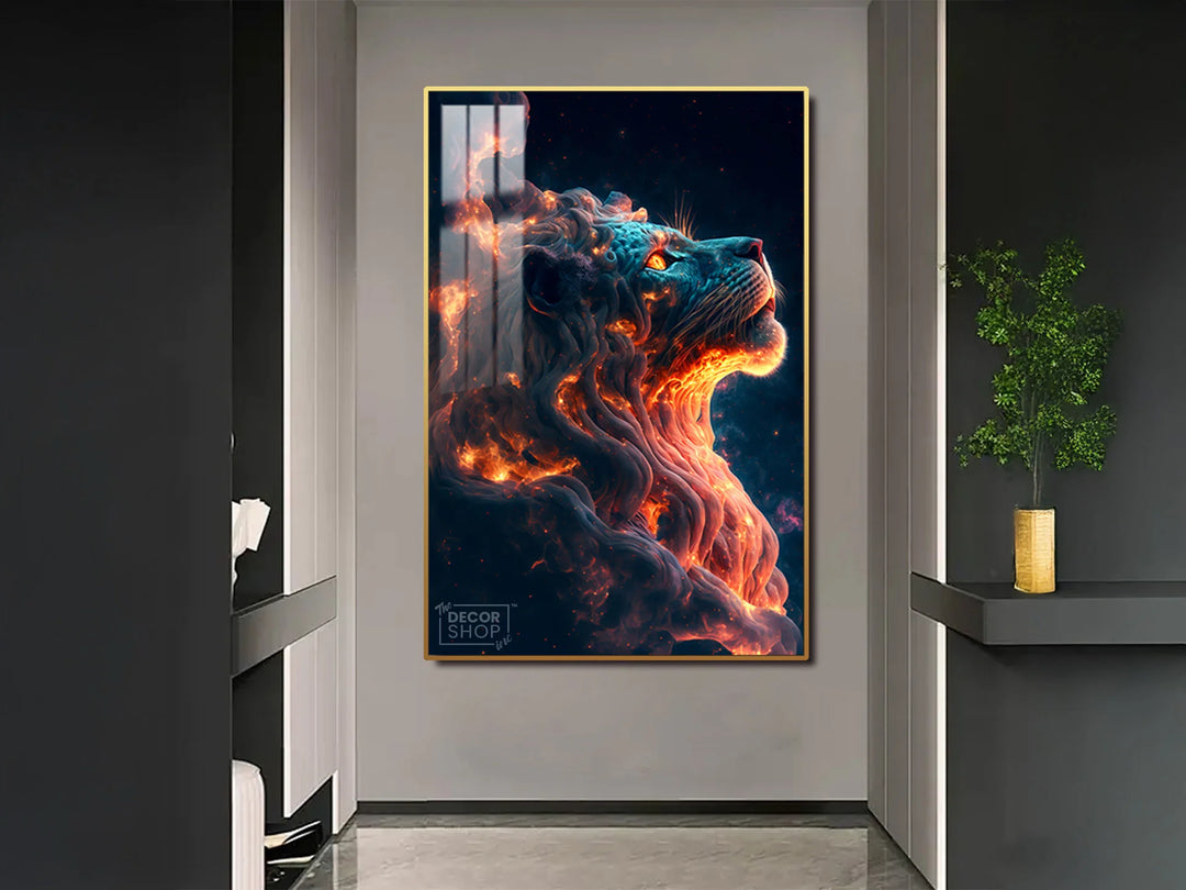 lion king looking up sky canvas art