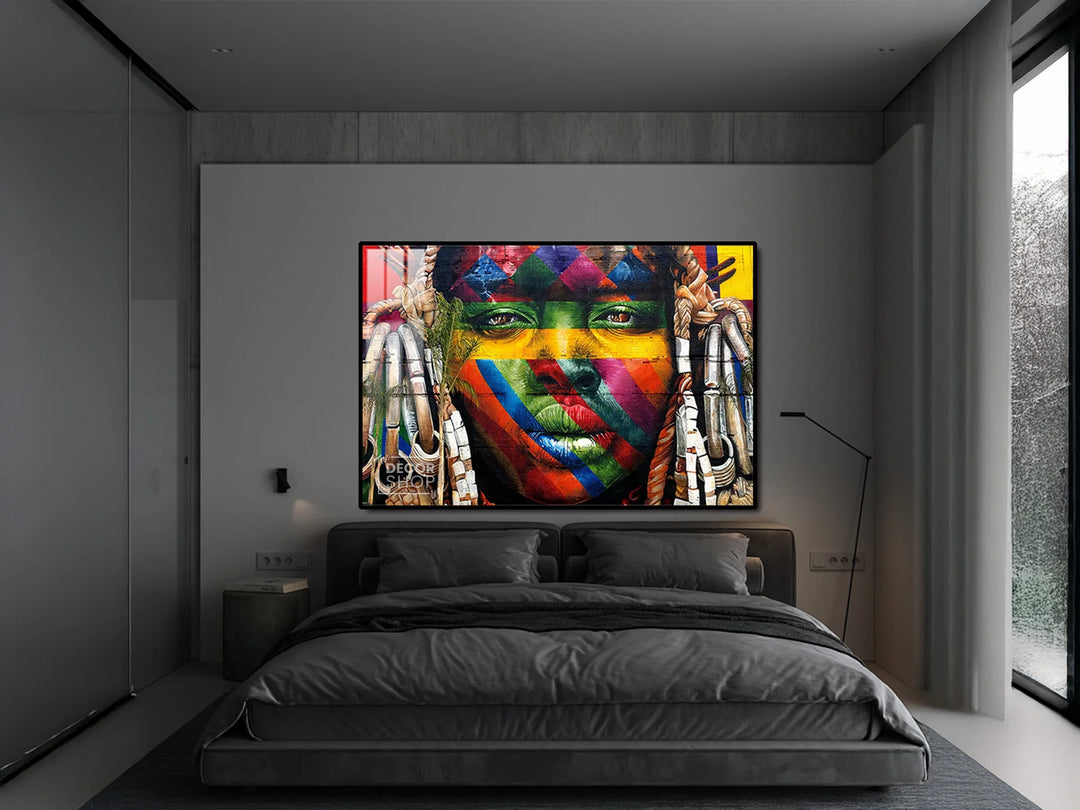 Colorful Native African woman wall art