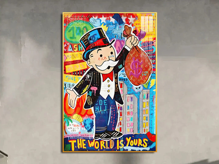 Bold Monopoly Painting Featuring Iconic Character for Modern Wall Art