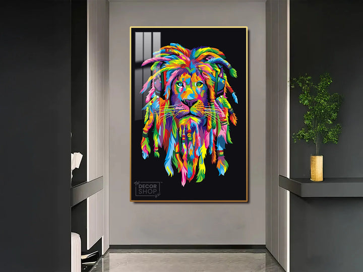 Dynamic and Powerful Lion Artwork for Contemporary Spaces